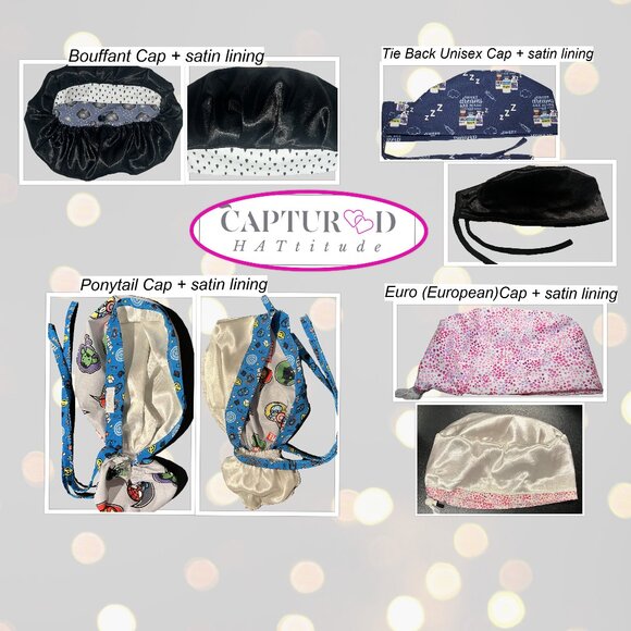 Mens Krampus Santa Christmas Tie Back Scrub Cap * Handmade - Picture 8 of 9